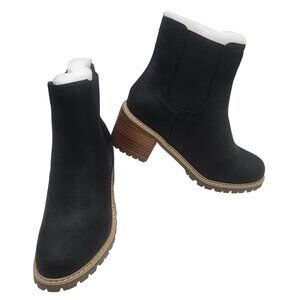 Corkys Boots Cauldron Black Distressed Faux Suede Wood Heel Womens Size 8 New